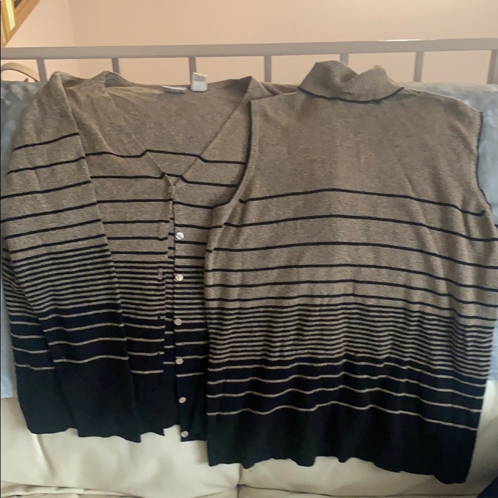 Emma James sweater and sleeveless turtleneck set